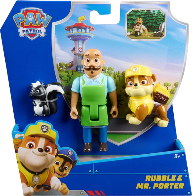 Kolekcjonerskie figurki Paw Patrol Rubble, Mister Porter i Skunks (681147068049) - obraz 1