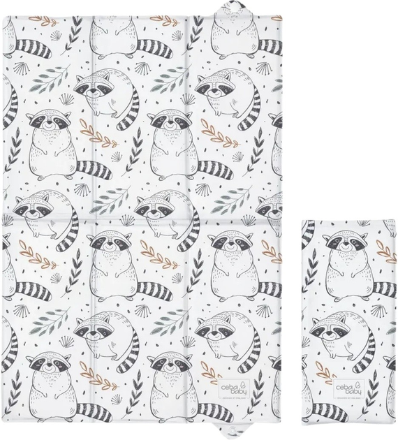 Матрац сповивальний складаний Ceba Baby Basic Raccoon 60 x 40 см (5907672333038) - зображення 1
