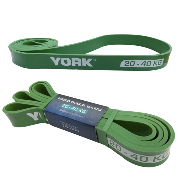 Резинка для фітнесу York 20-40кг - 2080x32x4,5 мм, зелений - зображення 5