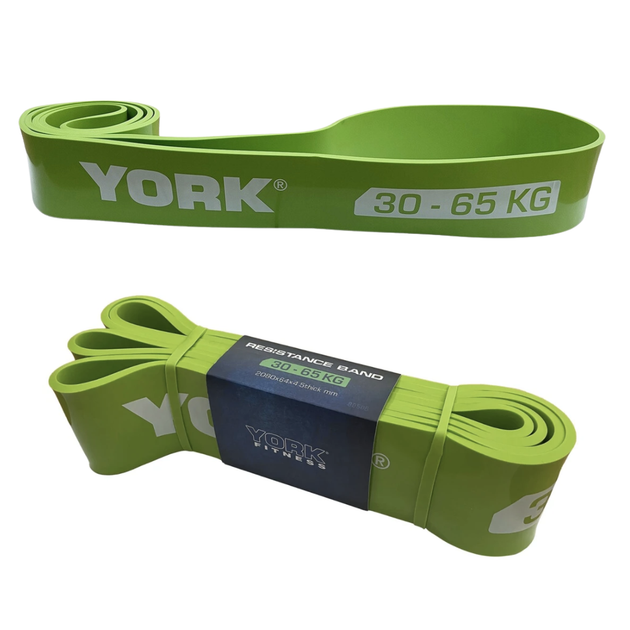 Резинка для фитнеса York 30-65кг - 2080x65x4,5 мм, салатовый - изображение 5