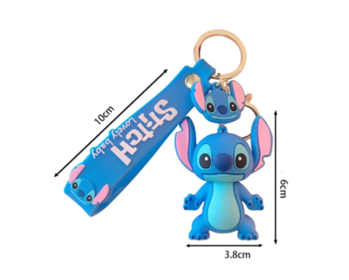 Силиконовый брелок Стич Lilo Stitch, синий, для ключей, сумки или рюкзака, косплей-аксессуар - изображение 2