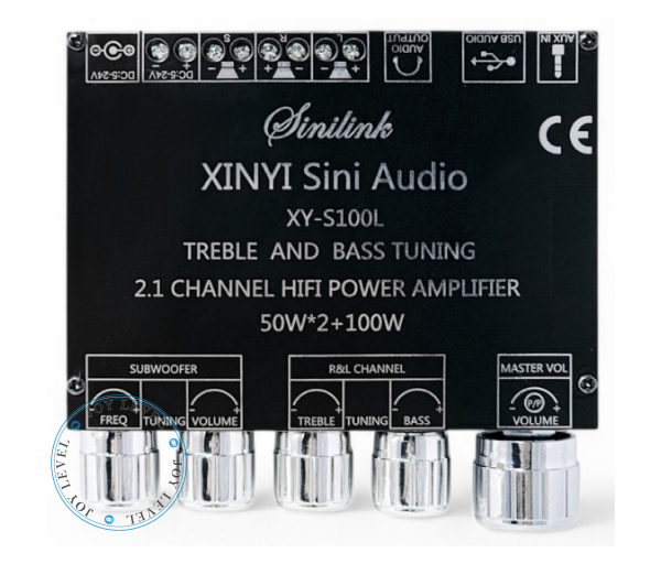 Підсилювач звуку 2.1 канал Sinilink XY-S100L 50x2 Ват плюс 100 Ват вихід на сабвуфер D-клас - підтримка Bluetooth AUX USB Колір Чорний - зображення 2