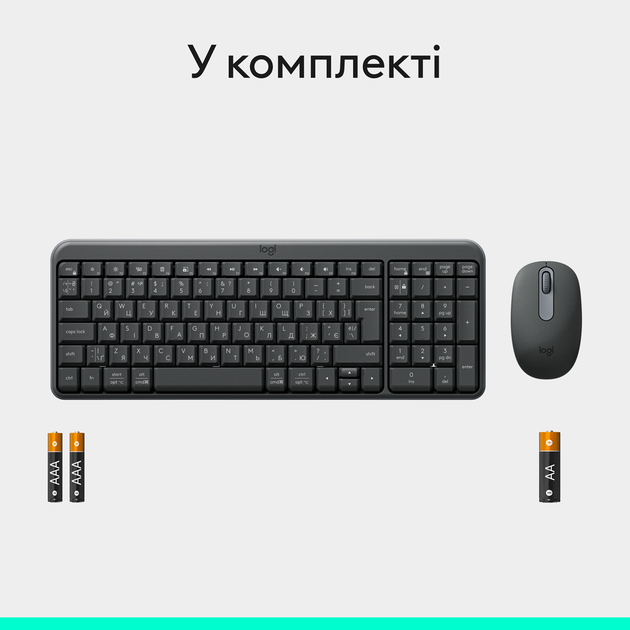 IT набір Logitech MK250 Wireless Combo Graphite UKR (7136787) - изображение 5
