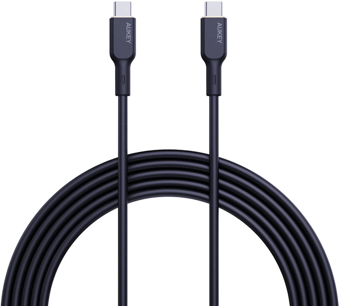 Kabel Aukey Circlet Blink 100W USB-C – USB-C 1 m Black (CB-SCC101 BK) - obraz 1