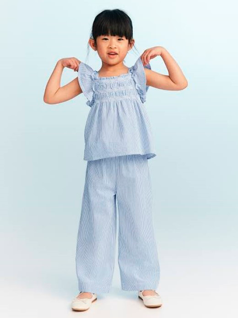Детская блузка для девочки H&M 271229099 122 см Синий/Белый (2727000068868) - Фото 1 Детская блузка для девочки H&M 271229099 122 см Синий/Белый (2727000068868) - изображение 1