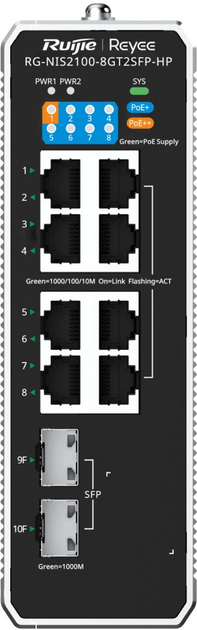 Комутатор Ruijie Reyee RG-NIS2100-8GT2SFP-HP - зображення 2