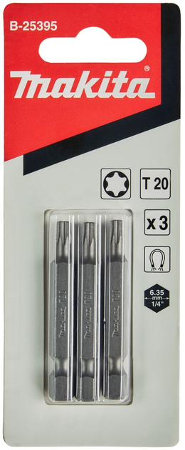 Набір біт Makita T20 x 50 мм 3 шт (0088381409568) - зображення 1