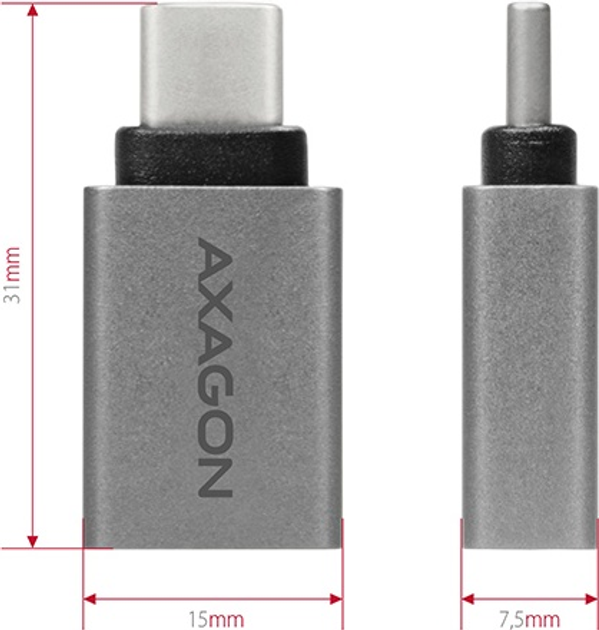 Adapter Axagon RUCM-AFA USB-C 3.1 M > USB-A F (Y-A025DGY) - obraz 7