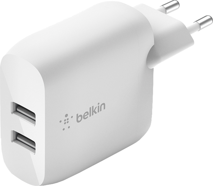 Мережевий зарядний пристрій Belkin Dual USB-A Wall Charger 24W White (WCB002VFWH) - зображення 1