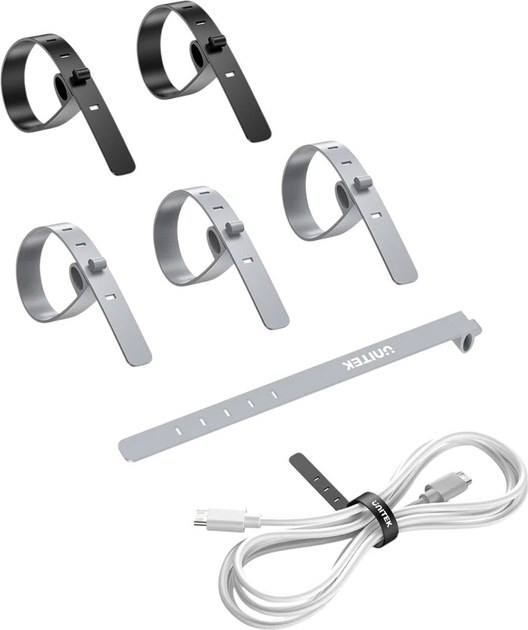 Opaski zaciskowe Unitek FlexiTie 5 szt Space Grey/ Black (OT1095A03) - obraz 5