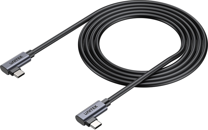 Kabel Unitek USB-C PD 100W Dual 90 Degree 0.5 m Black (C14147ABK01-0.5M) - obraz 8