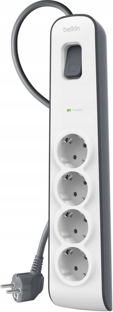 Мережевий фільтр Belkin Surge Protectors 4 розетки (BSV400VF2M-V2) - зображення 2