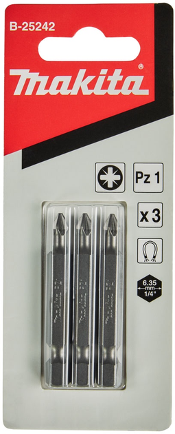 Zestaw bitów Makita PZ1 x 50 mm 3 szt (0088381409414) - obraz 1