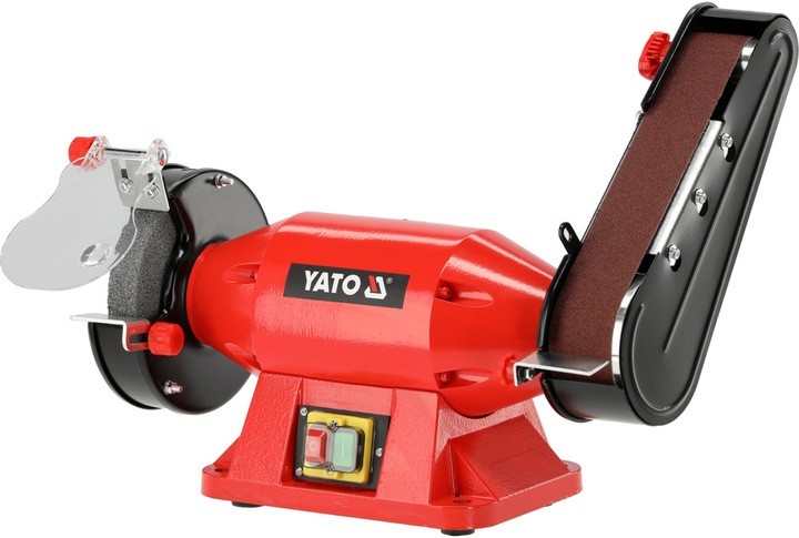 Точильний верстат YATO PREMIUM мережевий 230 В 520 Вт, диск 150x25х32 мм, стрічка 50х686 мм (YT-822110) - зображення 1