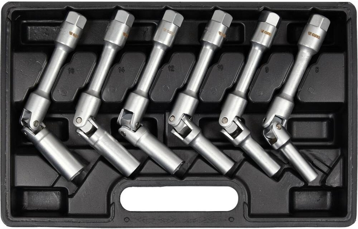 Klucze nasadowe do świec żarowych YATO 3/8" 8-16 mm Cr-V 6 szt + walizka (YT-0534) - obraz 1