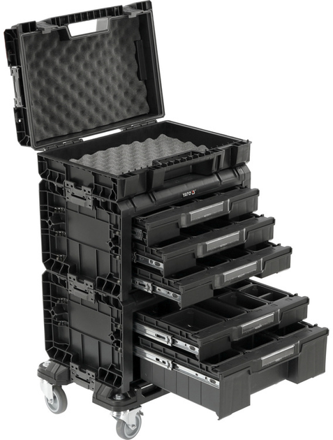 Ящики для інструментів YATO на платформі з колесами S12 4 шт. 507x326x745 мм до модуля P05T2T341G2 (YT-09191) - зображення 2