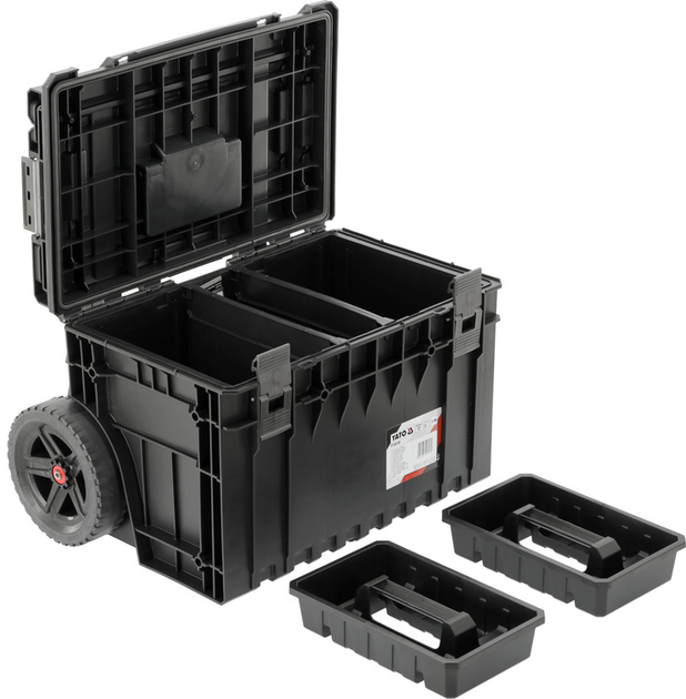 Ящик для інструментів YATO 52V S1, 2 секції, на колесах, з телескопічною ручкою, 660x643x483 мм (YT-09159) - зображення 5