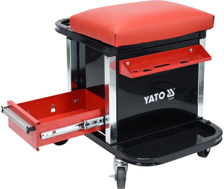 Табурет на колесах YATO з 2 ящиками, 530 x 470 x 360 мм, 150 кг (YT-08790) - зображення 4