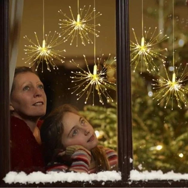 Світлодіодна гірлянда "Феєрверк", 500 LED, теплий білий, 5 пучків, 8 режимів - зображення 5