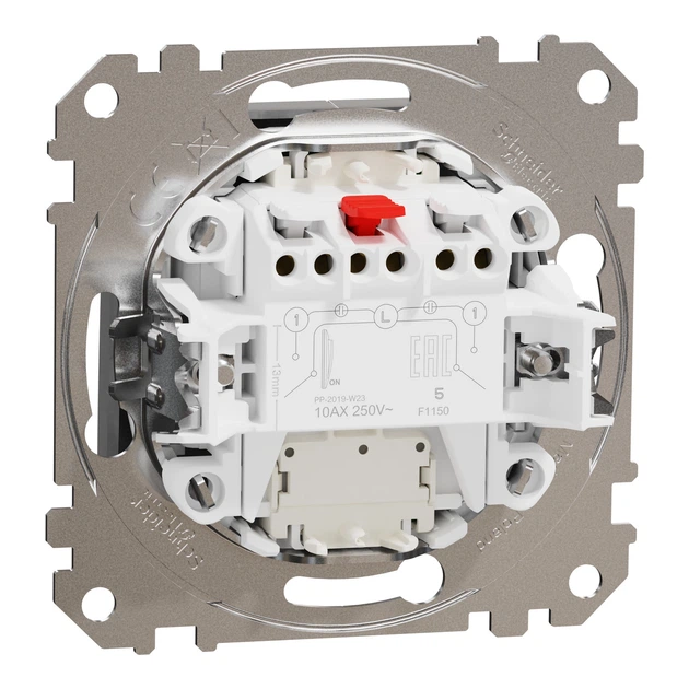 Вимикач двоклавішний Schneider Electric Sedna Design з підсвіткою алюміній SDD113105L - зображення 7