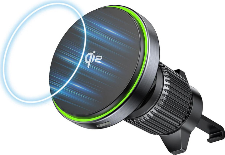 Ładowarka samochodowa Unitek Qi2 Magnetic Wireless Car Charger 15 W Black (P1404ABK01) - obraz 2