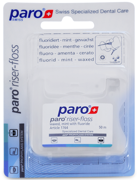 Зубна нитка Paro Swiss Riser-Floss з воском, м'ятою з фтором 50 м (7610458017647) - зображення 2