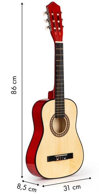 Gitara dla dzieci EcoToys klasyczna drewniana 6 strun HX18026-34 CLASSIC (5903769970728) - obraz 6