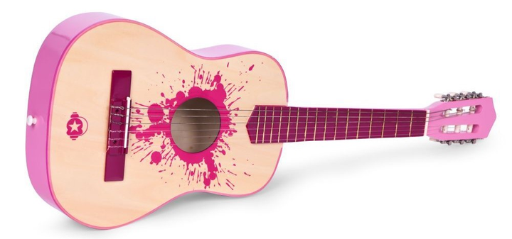 Gitara dla dzieci EcoToys klasyczna drewniana 6 strun HX18022-30 PINK (5905817004362) - obraz 4