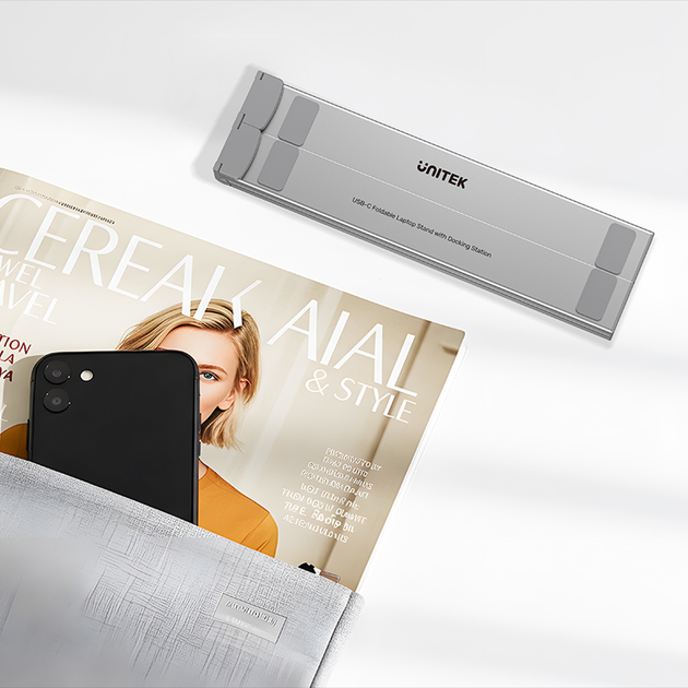 Podstawka pod laptopa Unitek USB-C with Docking Station Silver (D1137AGY01) - obraz 7