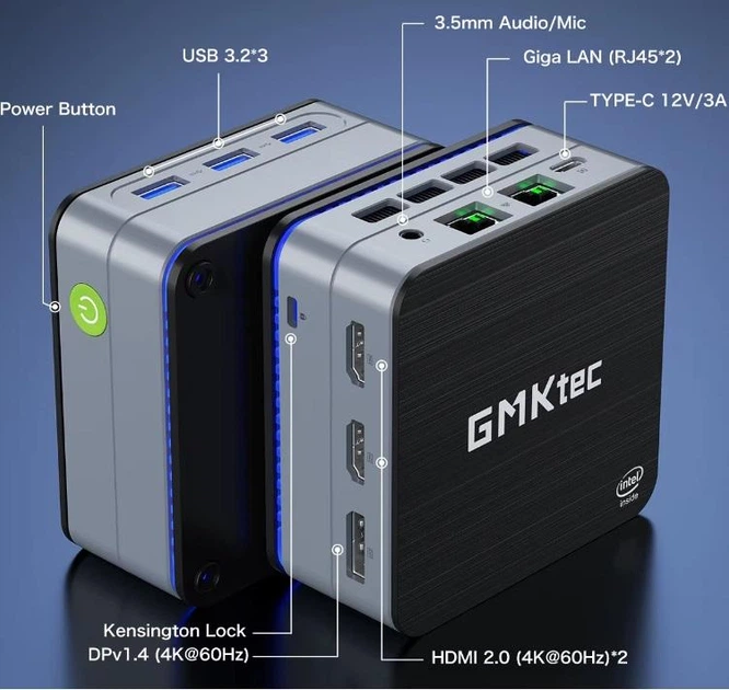 Міні-ПК GMKtec G2 12/512 ГБ, Windows 11 Pro, Intel 12-го покоління