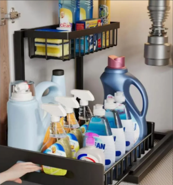 Двухуровневый органайзер для хранения Кухонный Стелаж -Сушилка Storage rack AND-103 - Фото 1 Двухуровневый органайзер для хранения Кухонный Стелаж -Сушилка Storage rack AND-103 - изображение 1