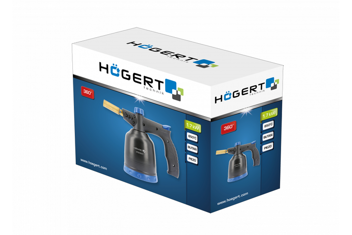 Паяльная газовая лампа с пьезозажиганием Hogert для пайки и ремонта (HT2C501) - изображение 3