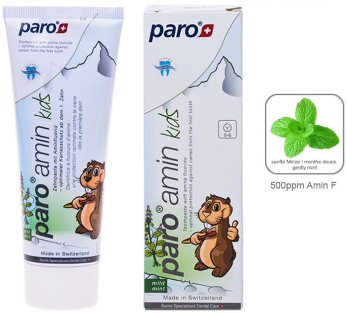Pasta do zębów Paro Swiss Amin Kids z organicznym fluorem bez SLS 75 ml (7610458026670) - obraz 2