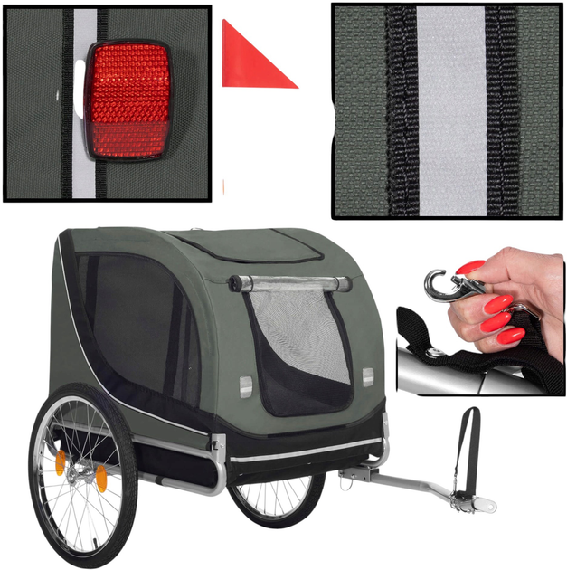 Przyczepka rowerowa dla psa Springos HA5259 (5907719476278) - obraz 8