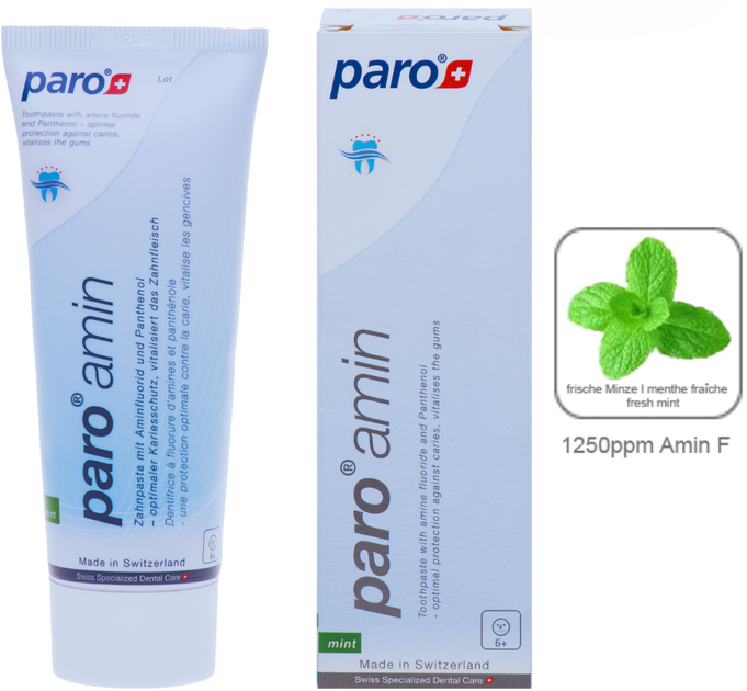 Pasta do zębów Paro Swiss Amin z organicznym fluorem bez SLS 75 ml (7610458026687) - obraz 2