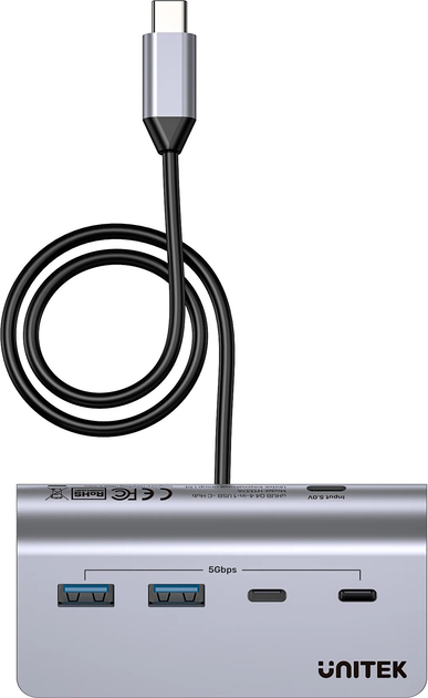 USB Hub Unitek uHUB Q4 4-in-1 USB-C Hub Space Grey (H1337AGY01) - obraz 2