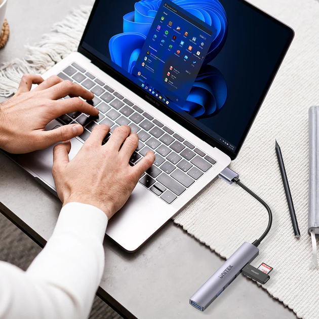 USB Hub Unitek 4-in-1 USB-A Space Grey (4894160050090) - obraz 6