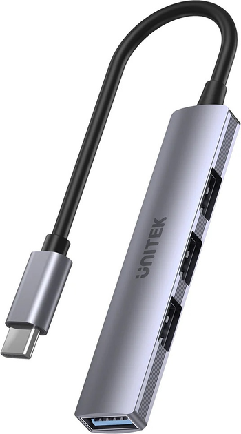 USB Hub Unitek 4-in-1 USB-C Space Grey (4894160050106) - obraz 1