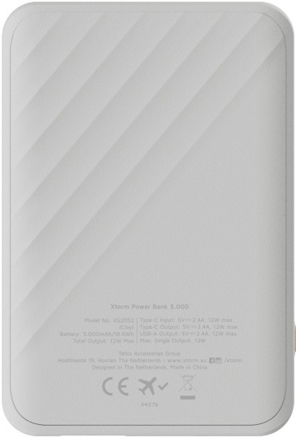 Powerbank Xtorm Go2 5000 mAh 12W FastCharge Ash White (8718182278200) - obraz 8