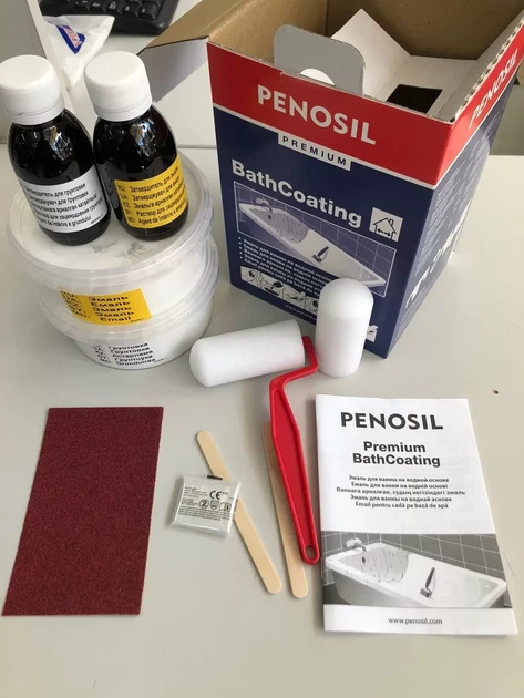 Эпоксидная краска PENOSIL Bathcoating белая для ванн 1 л - изображение 2