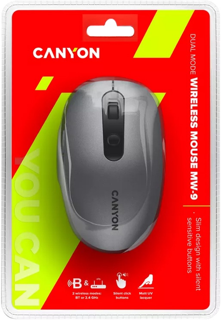 Mysz Canyon MW-9 Silent Wireless Gray (CNS-CMSW09DG) - obraz 5