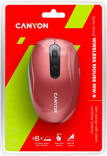 Миша Canyon MW-9 Silent Wireless Red (CNS-CMSW09R) - зображення 5