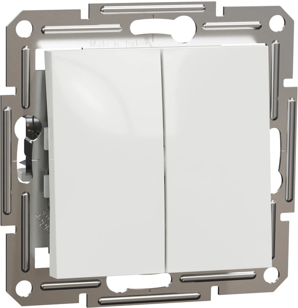 Вимикач 2-клавішний кнопковий Schneider Electric Asfora білий без рамки EPH1170121 - Фото 1 Вимикач 2-клавішний кнопковий Schneider Electric Asfora білий без рамки EPH1170121 - изображение 1