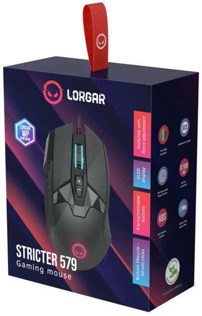 Миша Lorgar Stricter 579 RGB LCD USB Black (LRG-GMS579) - зображення 7
