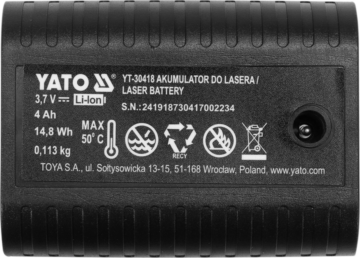 Akumulator YATO do lasera samopoziomującego YT-30417 4000 mAh (YT-30418) - obraz 2