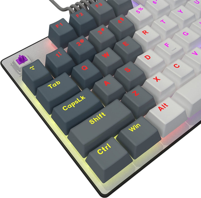 Klawiatura przewodowa Lorgar Azar 514 TKL RGB USB White (LRG-GK514TKL-WH-US) - obraz 8