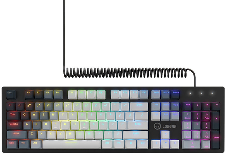 Klawiatura przewodowa Lorgar Azar 514 RGB USB White (LRG-GK514W-US) - obraz 1