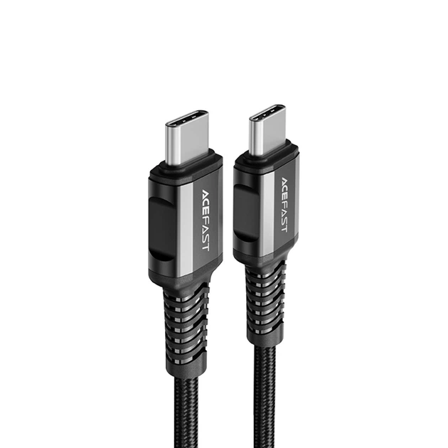 Кабель Acefast C1-03 PD 60W 3A Type-C to Type-C 1.2m Black - Фото 3 Кабель Acefast C1-03 PD 60W 3A Type-C to Type-C 1.2m Black - изображение 3