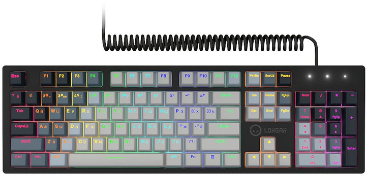 Клавіатура дротова Lorgar Azar 514 RGB USB White (LRG-GK514W-RU) - зображення 1