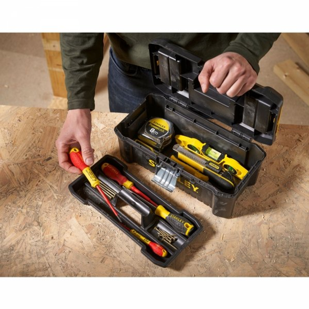 Ящик для інструментів Stanley 125 з органайзером, металевий замок (3253561755156) - зображення 4